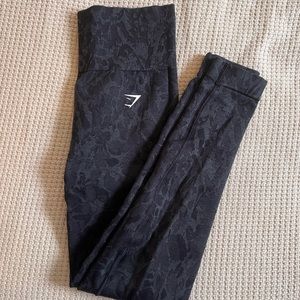 Black cheetah gym shark leggings